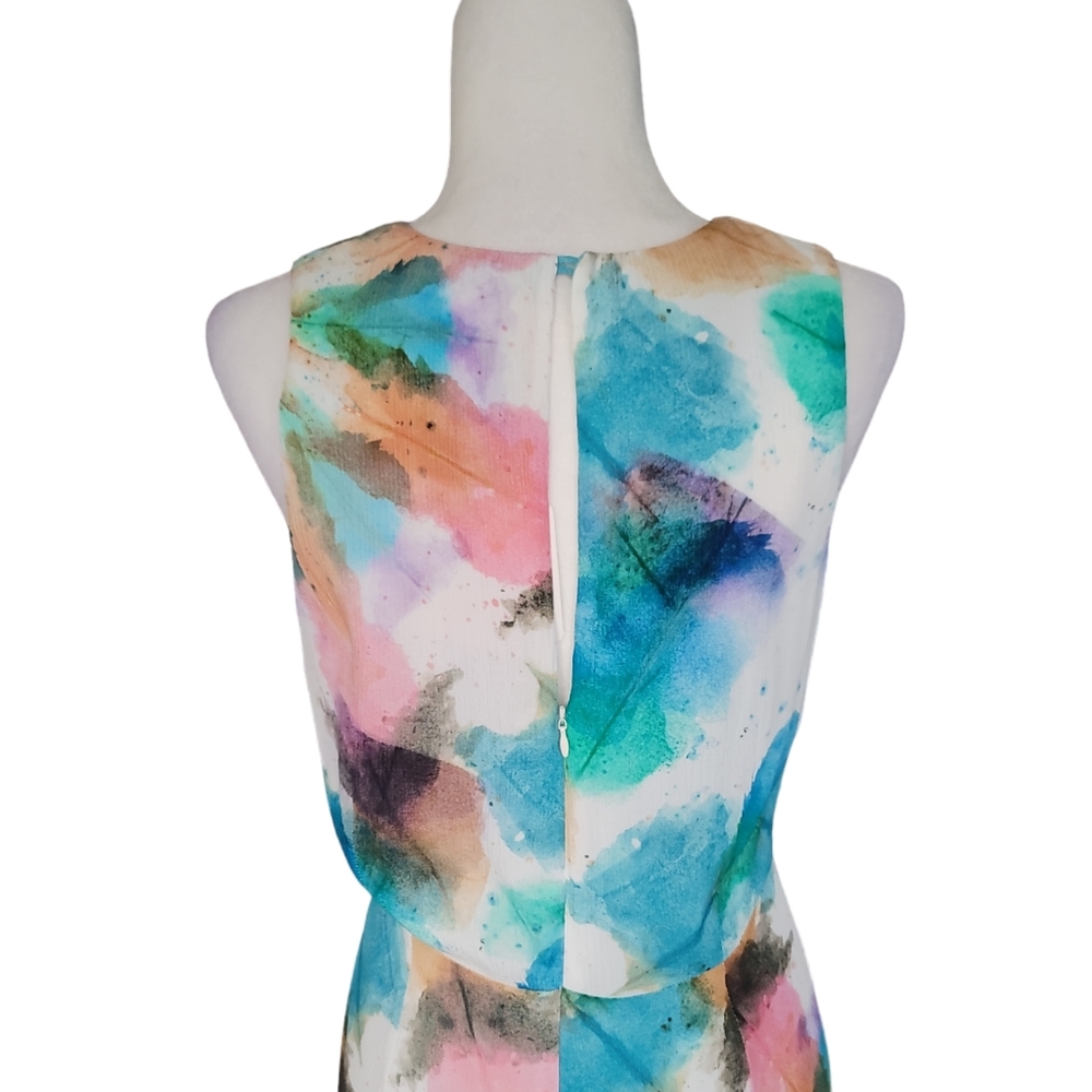Desigual Long Faded Floral Watercolor Maxi Dress Size 8 Color White Multi NWT - Picture 10 of 15